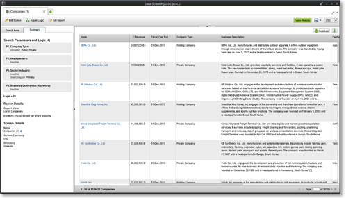 Chart of screen example